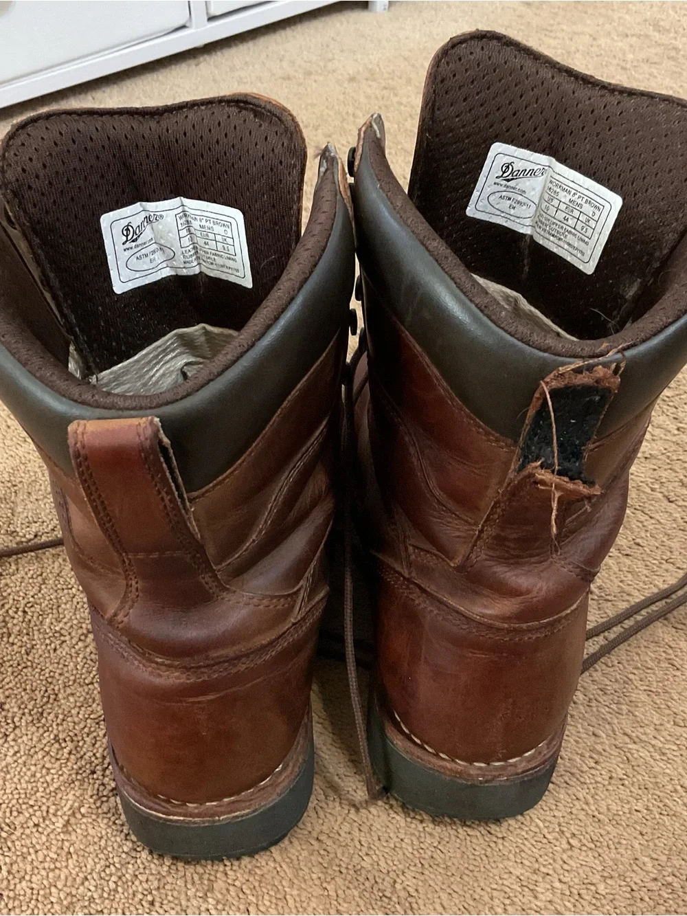 Dingo Men's Brown Leather Lace-Up Work Boots Size 10